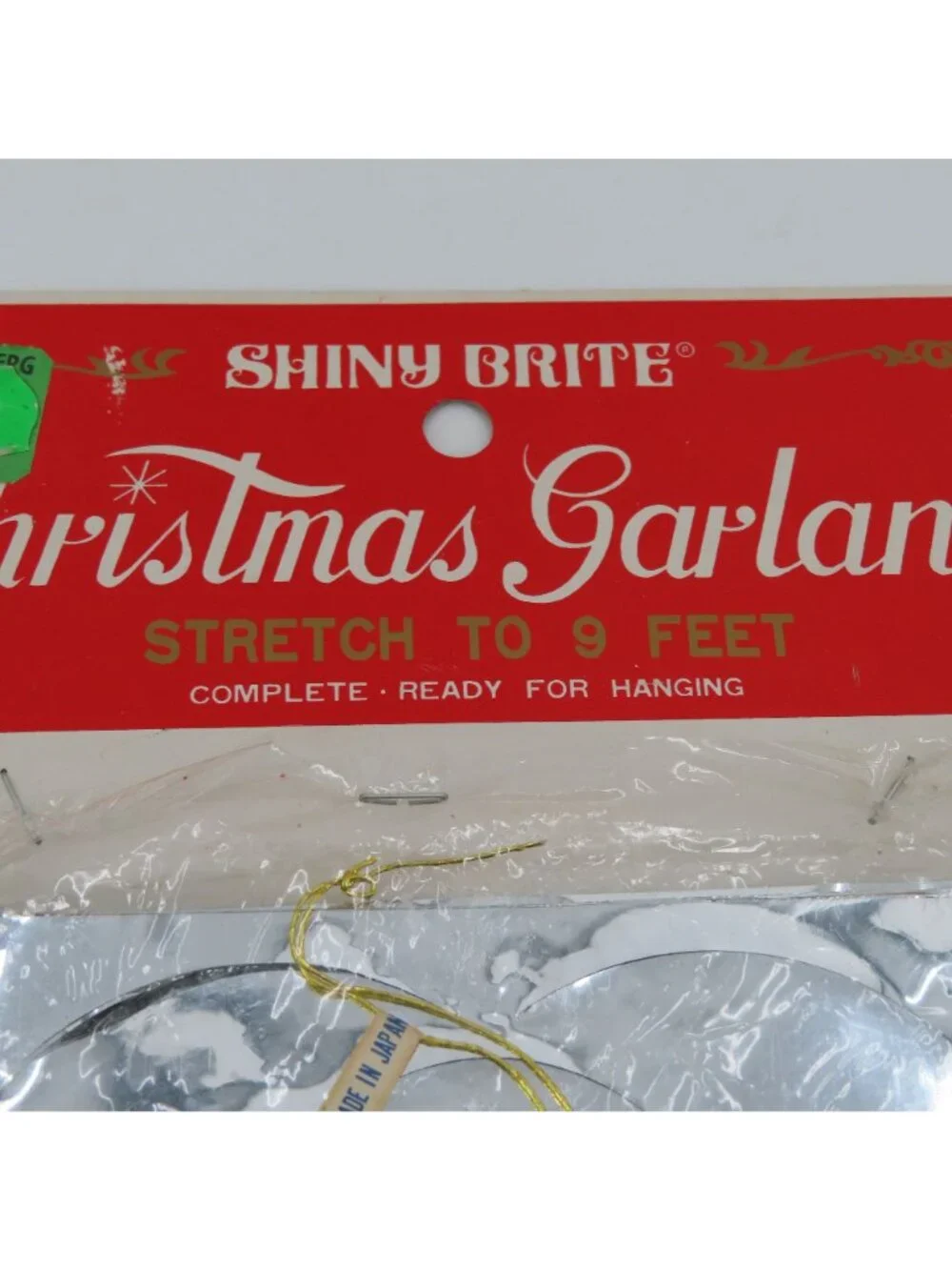 VTG Shiny Brite Christmas Garland Silver Foil 9 Feet Made in Japan Retro NEW